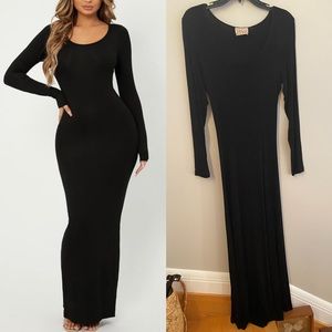 Vintage lounge maxi dress long sleeves